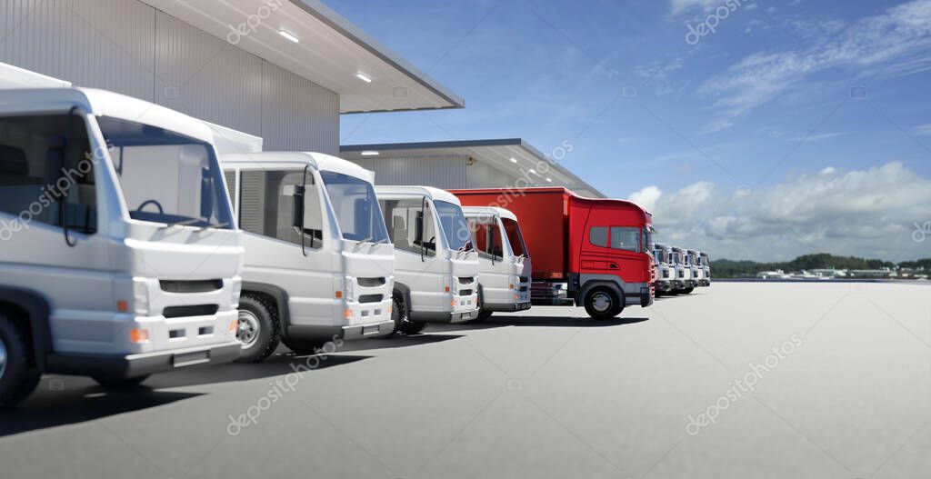 Servicefahrzeuge und Einsatzteam von WMS auf dem Firmengelände